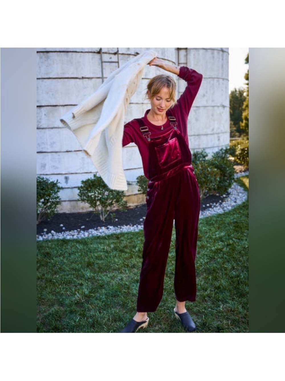Faherty Silk Velvet Mechanic Overalls Burgundy Wine Size XS